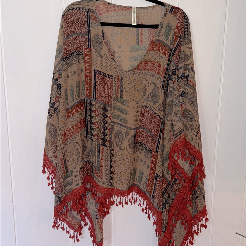 2tee Couture fringed poncho